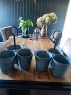 Mooie zinken bloempotten vd intratuin, Tuin en Terras, Ophalen, Tuin, Rond, Zo goed als nieuw