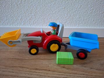 Playmobil 123 Boer met tractor en aanhangwagen - 6964 beschikbaar voor biedingen