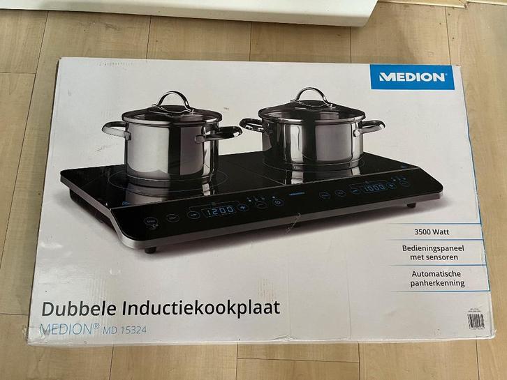 MEDION dubbele inductiekookplaat met twee kookplaten, 3500, Witgoed en Apparatuur, Kookplaten, Nieuw, Vrijstaand, Inductie, 3 kookzones of minder