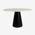 Dutchbone Jared Salontafel Ovaal Marmer Grijs/Zwart, Huis en Inrichting, Minder dan 45 cm, Minder dan 55 cm, Peseta 34, Rond