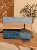 Landschaps blauw schilderij, Antiek en Kunst, Kunst | Schilderijen | Modern, Verzenden