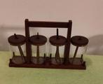 Deens design jam/ suiker tafel set houder 4 potjes glas, Overige typen, Ophalen of Verzenden, Overige stijlen, Glas