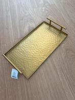Gouden Kaarsenplateau Rechthoek 36x21 cm, Ophalen, Nieuw, Rechthoekig, Metaal