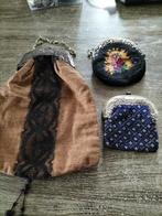 3 antieke zilveren beursje en tasjes., Verzenden