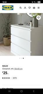 Glasplaat malm zwart, Ophalen, 25 tot 50 cm, Minder dan 100 cm