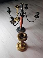 Set kandelaars zeer uniek en antiek, Ophalen of Verzenden, Koper of Brons