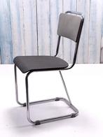 Vintage hoog glans Chroom 101 Gispen stoel, Ophalen, Gebruikt, Twee, Bruin