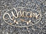 Wanddecoratie ‘Welcome’, brocant, metaal, Ophalen of Verzenden, Gebruikt