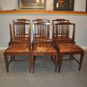 Eetkamerstoelen i.z.g.s. (6  stuks) schaapsleren beschikbaar voor biedingen