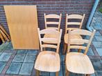 Eettafel met 4 stoelen 120x80 licht eiken, Huis en Inrichting, Tafels | Eettafels, 50 tot 100 cm, 100 tot 150 cm, Gebruikt, Rechthoekig