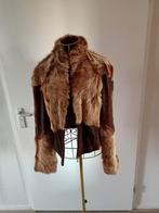 Leren jas met konijnenbont - zo goed als nieuw, Kleding | Dames, Jassen | Winter, Ophalen of Verzenden, Zo goed als nieuw, Maat 36 (S)