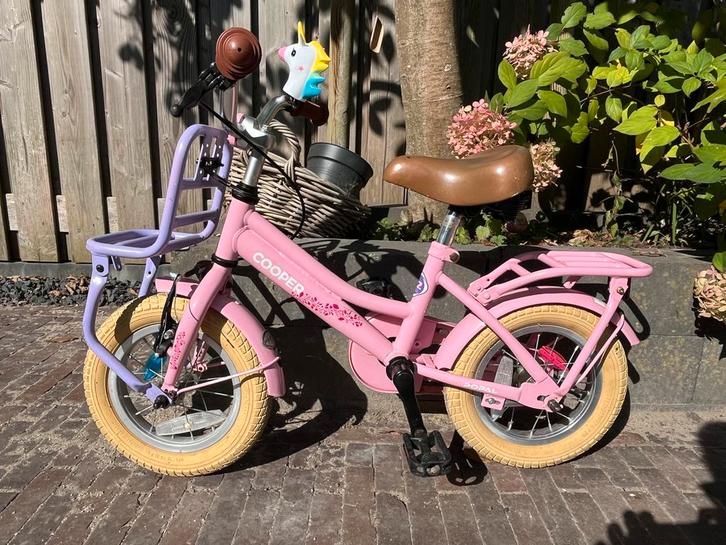Popal cooper 12inch meisjesfiets (incl. Zijwieltjes), Fietsen en Brommers, Fietsen | Meisjes, Gebruikt, 14 inch of minder, Handrem