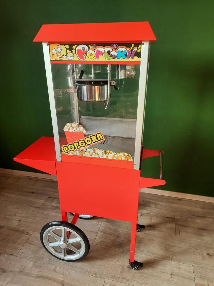 Popcornmachine op kar! 🍿 (TE HUUR), Hobby en Vrije tijd, Feestartikelen | Verhuur, Overige, Ophalen