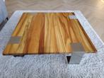mooie notenhouten salontafel, Huis en Inrichting, Tafels | Salontafels, Ophalen, Gebruikt, Vierkant, Minder dan 50 cm
