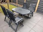 Tuinset Jardin 4 stoelen en tafel, Tuin en Terras, Tuinsets en Loungesets, Ophalen, 4 zitplaatsen, Kunststof, Zo goed als nieuw