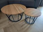 Eikenhouten salontafels, Huis en Inrichting, Tafels | Salontafels, Ophalen, 50 tot 100 cm, Rond, 50 tot 100 cm