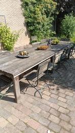 Houten Tuinset 10 Persoons + 2 Stoelen (Opknapper), Tuin en Terras, Tuintafels, Ophalen, Gebruikt, Rechthoekig, Hout