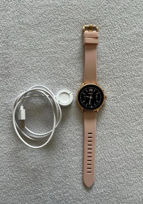 Fossil gen 6 smartwatch (FTW4071) 44mm, Sieraden, Tassen en Uiterlijk, Smartwatches, Zo goed als nieuw, Android, Roze, Ophalen of Verzenden