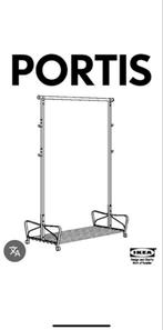 IKEA Portis Kledingrek - Zwart, Ophalen of Verzenden, Met wielen, Gebruikt