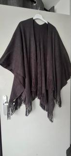 Grijze poncho met franjes - One Size, Onbekend, Ophalen of Verzenden, Zo goed als nieuw