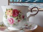 Canterbury Royal kop en schotel rozen porselein Madelaine, Ophalen, Zo goed als nieuw, Porselein, Kop en/of schotel