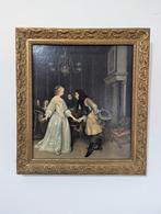 Schilderij met goudkleurige lijst – naar Gerard ter Borch, Ophalen of Verzenden