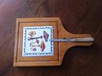 brocante jaren 70 serveerplank met tegel en mesje, Antiek en Kunst, Ophalen