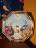 Religieuze afbeelding Heilige Familie in lijst, Antiek en Kunst, Ophalen of Verzenden