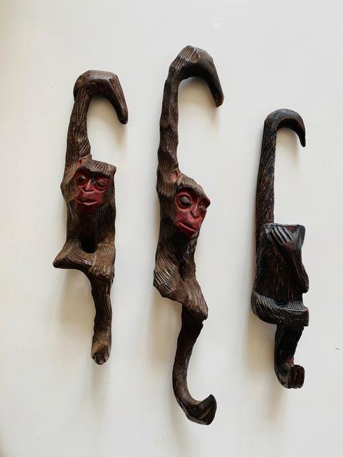 Vintage Blacks Forest houten haken / apen (3) jaren 70, Verzamelen, Retro, Huis en Inrichting, Ophalen of Verzenden