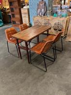14 Industriele stoelen metaal met lederen kuip, Ophalen, Gebruikt, Overige kleuren, Metaal