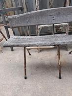 houten bank met metalen frame, Ophalen, Gebruikt, Hout