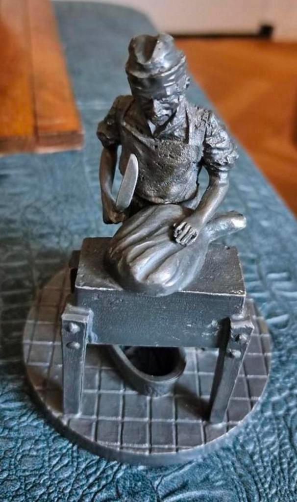 Tinnen Beeldje Slager Ambacht, Antiek en Kunst, Antiek | Tin, Ophalen of Verzenden