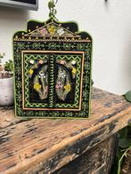 Marokkaans kleine handbeschilderd houten spiegel arabisch, Huis en Inrichting, Woonaccessoires | Spiegels, Minder dan 50 cm, Nieuw