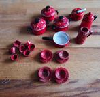 Pannenset miniatuur rood 🍀, Ophalen of Verzenden, Zo goed als nieuw, Poppenhuis