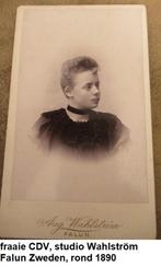 fraaie Carte de Visite, Zweedse jonge vrouw,  nr. 25, Verzamelen, Foto, Ophalen of Verzenden, Zo goed als nieuw, Voor 1940