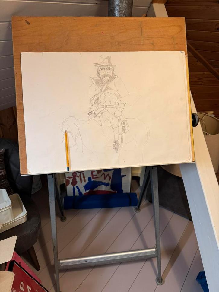 Industriële tekentafel Rietveld Kramer - Signe d'Or, Doe-het-zelf en Verbouw, Tekentafels, Gebruikt, Minder dan 130 cm, Ophalen