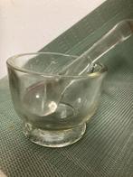 Vintage Glazen Vijzel met Stamper, Ophalen of Verzenden