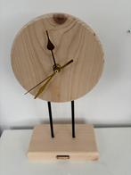 Tafelklok modern hout met zwart, Ophalen, Nieuw, Wekker of Tafelklok