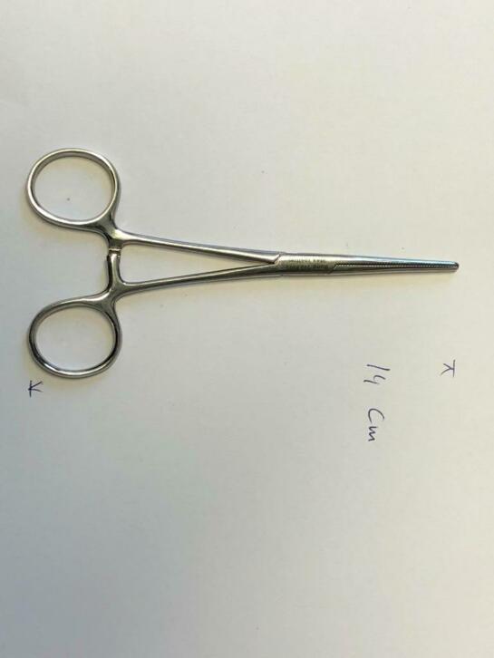 rechte arterieklem aesculap 14 cm, Diversen, Braces, Nieuw, Ophalen of Verzenden