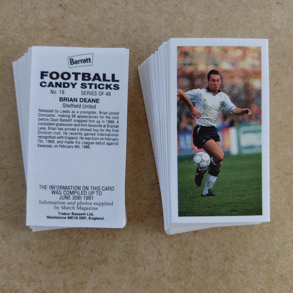 Football 1991-92 complete set 48 gum cards Bassett Barratt, Ophalen, Zo goed als nieuw, Buitenlandse clubs, Poster, Plaatje of Sticker