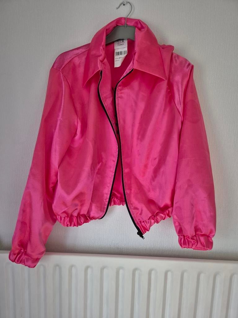 Roze 'Pink Ladies' jas, Kleding | Dames, Carnavalskleding en Feestkleding, Carnaval, Jas, Ophalen of Verzenden, Kleding