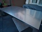 RVS eettafel 2 meter bij 1 meter, Huis en Inrichting, Ophalen, 200 cm of meer, Zo goed als nieuw, Vijf personen of meer