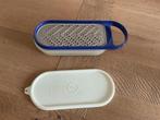 Tupperware Rasp met Opvangbak en Deksel, Ophalen of Verzenden, Gebruikt, Blauw, Bak of Kom