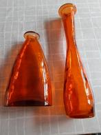 Glazen vazen (2 stuks), Overige kleuren, Ophalen of Verzenden, Minder dan 50 cm, Glas