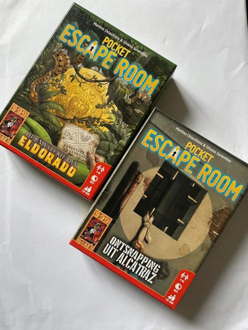 2x Pocket Escape Room - Alcatraz & Eldorado, Hobby en Vrije tijd, Gezelschapsspellen | Bordspellen, Zo goed als nieuw, Een of twee spelers
