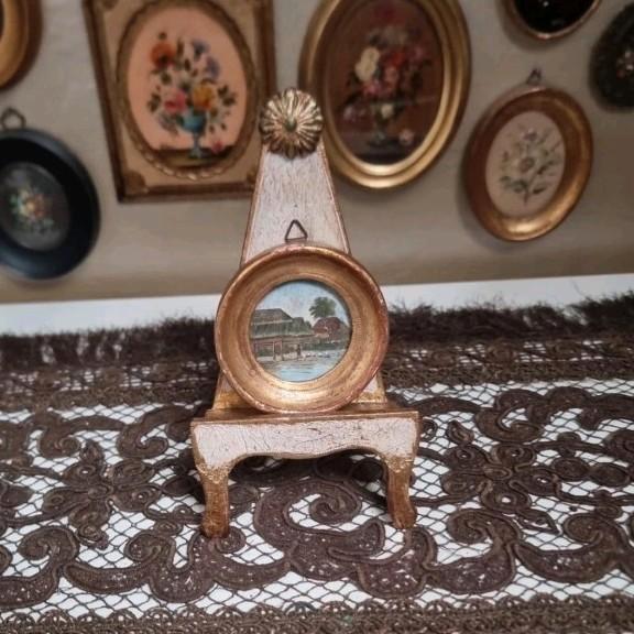 Oud florentijns italiaans schilderijtje lijstje prent O47, Antiek en Kunst, Curiosa en Brocante, Ophalen of Verzenden