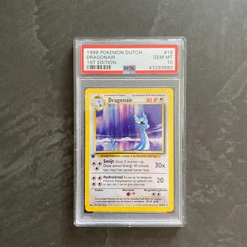 Pokemon #18 Dragonair NL Dutch 1st Edition Base Set PSA 10 beschikbaar voor biedingen