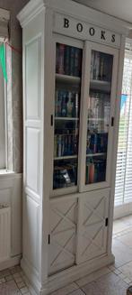 Mooie landelijke boekenkast 'BOOKS', riviera maison stijl, Huis en Inrichting, 50 tot 100 cm, Met deur(en), 25 tot 50 cm, Gebruikt