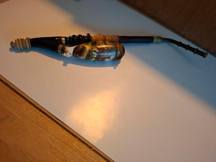 Antieke Duitse Pijp met Porseleinen Kop, Antiek en Kunst, Curiosa en Brocante, Ophalen of Verzenden