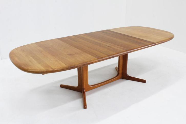 Vintage Glostrup ovalen uitschuifbare eettafel massief teak, Huis en Inrichting, Tafels | Eettafels, Gebruikt, 100 tot 150 cm